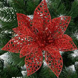 Springos Karácsonyi dekoráció "mikuláscsillag" 11x11 cm kép