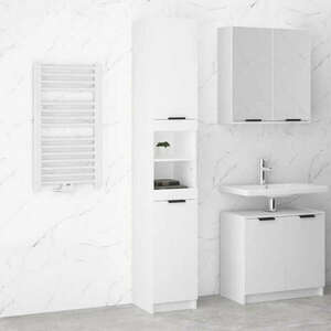 vidaXL fehér szerelt fa fürdőszobaszekrény 32 x 34 x 188, 5 cm kép