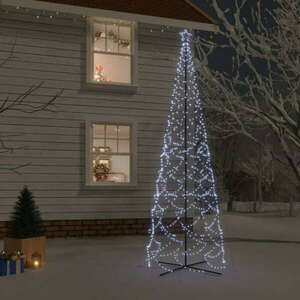 vidaXL kúp alakú karácsonyfa 1400 hideg fehér LED-del 160 x 500 cm kép
