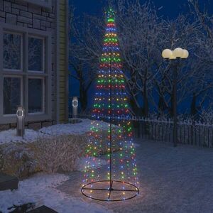 Kúp alakú karácsonyfa-dekoráció 330 színes LED-del 100 x 300 cm kép