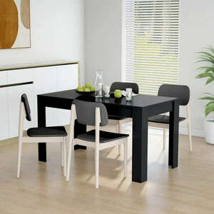 vidaXL fekete forgácslap étkezőasztal 140 x 74, 5 x 76 cm kép