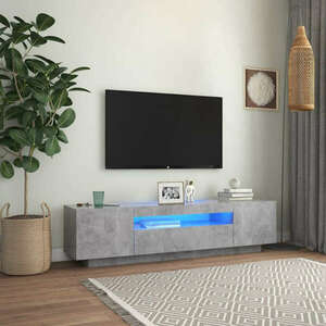 vidaXL betonszürke TV-szekrény LED-lámpákkal 160 x 35 x 40 cm kép