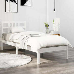 vidaXL fehér tömör fa ágykeret 90 x 200 cm kép