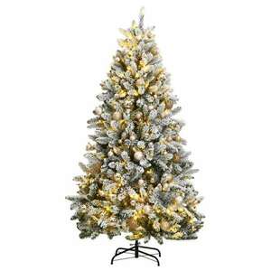 vidaXL csuklópántos műkarácsonyfa 300 LED-del és gömbökkel 180 cm kép
