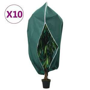 vidaXL 10 db növényvédő huzat cipzárral 70 g/m² 1, 55x1, 55 m kép