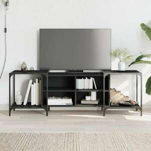 vidaXL fekete szerelt fa TV-szekrény 153 x 37 x 50 cm kép