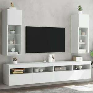 vidaXL 2 db fehér TV-szekrény LED-világítással 30, 5 x 30 x 90 cm kép