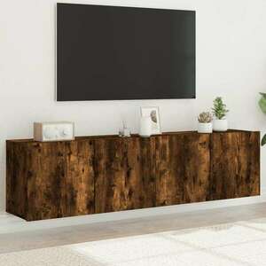 vidaXL füstös tölgy színű szerelt fa fali TV-szekrény 80 x 30 x 30 cm kép