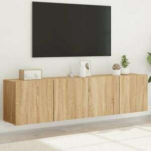 vidaXL 2 db sonoma tölgy színű szerelt fa TV-szekrény 80 x 30 x 30 cm kép