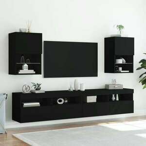 vidaXL 2 db fekete TV-szekrény LED-világítással 40, 5 x 30 x 60 cm kép
