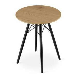 Skandináv stílusú asztal, Artool, kerek, MDF és fa, natúr, 60x73 cm kép