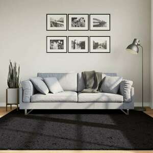 vidaXL fekete hosszú szálú bozontos modern szőnyeg 200 x 200 cm kép