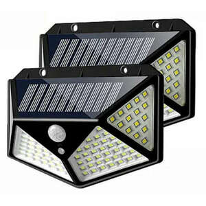 2 db ULTRA 100 LED napelemes lámpa készlet mozgásérzékelővel és f... kép