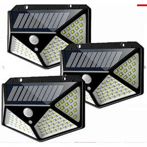 3 db ULTRA 100 LED napelemes lámpa készlet mozgásérzékelővel és f... kép