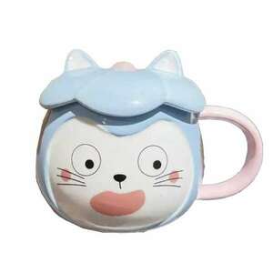 Pufo Crazy Cat kerámia csésze kávéhoz vagy teához, 300 ml, kék kép