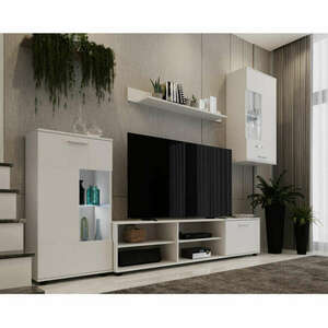 Nappali szekrénysor, fehér, fóliázott DTD, FRONTAL 1 NEW kép