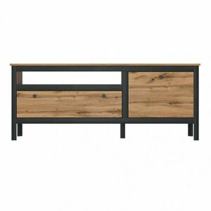 TV asztal 1D1S/150, wotan tölgy/fekete, LOFTA kép