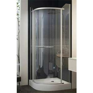 Negyedköríves, keret nélküli nyílóajtós zuhanykabin 80x80x195 Min... kép