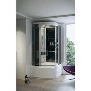 Hidromasszázs zuhanykabin elektronikával negyedköríves 100x100x222 kép