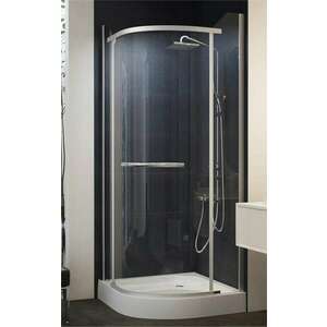 Negyedköríves, keret nélküli nyílóajtós zuhanykabin 90x90x195 kép