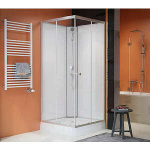 Hátfalas szögletes zuhanykabin tálcával 90X90X200cm kép