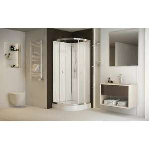 Hátfalas zuhanykabin tálcával negyedköríves 90X90X200 kép