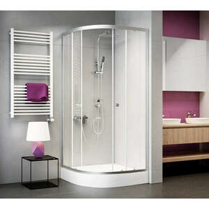 Negyedköríves zuhanykabin , víztiszta üveggel 90x90x185 kép