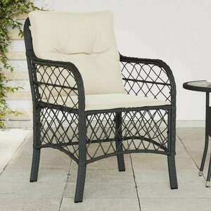 vidaXL 2 db fekete polyrattan kerti szék párnával kép