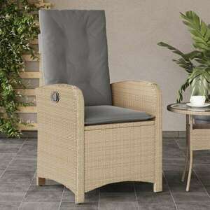 vidaXL vegyes bézs polyrattan dönthető kerti szék párnákkal kép