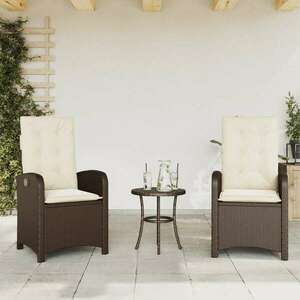 vidaXL 2 db barna polyrattan dönthető kerti szék párnákkal kép