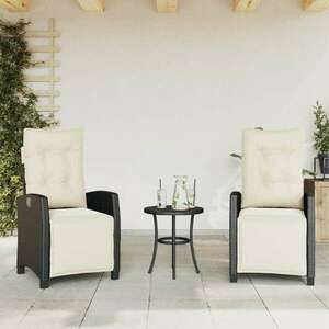 vidaXL 2 db fekete polyrattan dönthető kerti szék lábtartóval kép