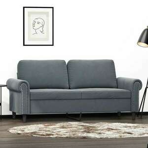 vidaXL kétszemélyes sötétszürke bársony kanapé 140 cm kép