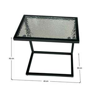 Kerti asztalka, fekete acél/edzett üveg, SELKO kép