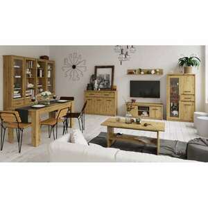 Széthúzható étkezőasztal, artisan tölgy, 160-210x80 cm, AIRON kép
