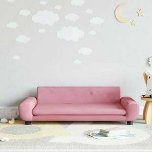 vidaXL rózsaszín bársony gyerek kanapé 100 x 54 x 33 cm kép