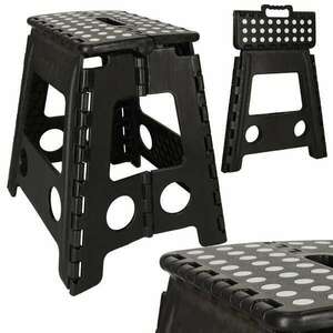 Összecsukható szék, csúszásmentes, 39 cm, fekete kép