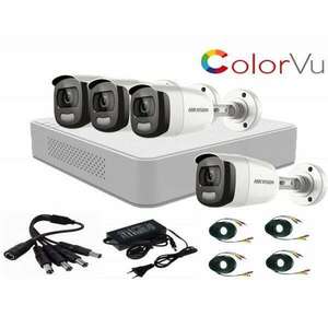 Videó megfigyelő rendszer Hikvision 4 kamerák 2MP ColorVU FullTim... kép