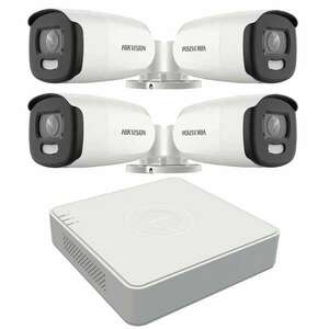 Hikvision 4 kamerás kültéri videó megfigyelő rendszer ColorVu 5MP... kép