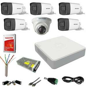 Hikvision CCTV rendszer: 6 Turbo HD 2MP kamera, 5 IR80m kültéri k... kép