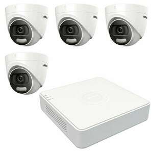 Hikvision CCTV rendszer 4 beltéri kamera 5MP ColorVU, fehér fény... kép