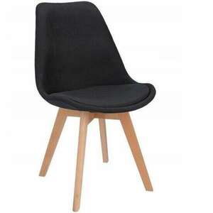 Konyha/nappali szék, szövet, fa, fekete, 49x55x82 cm, Egyéb kép