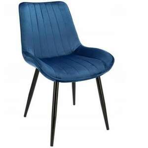 Konyha/nappali szék, bársony, fém, kék, 54x61x83 cm, Viva kép