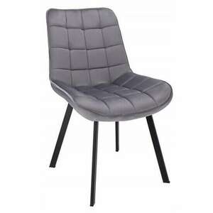 Konyha/nappali szék, Jumi, Adoro, bársony, fém, szürke, 52x62x85 cm kép
