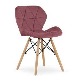 Skandináv stílusú szék, Artool, Lago, bársony, fa, sötét rózsaszí... kép