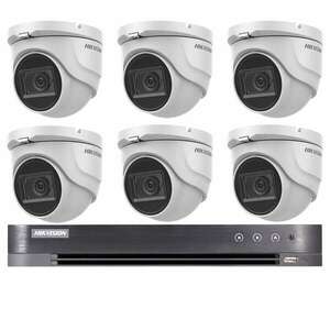 CCTV rendszer: 6 kamera Hikvision 4 az 1-ben, 8MP, 2.8mm, IR 30m, ... kép