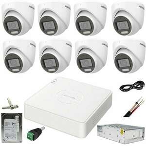 CCTV rendszer: Hikvision, 8 kamera: 2MP, Dual Light, IR, 30m, WL, ... kép