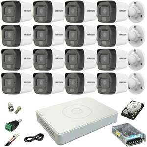 CCTV rendszer: Hikvision: 16 kamera, 2MP, Dual Light, IR, 25m, WL... kép