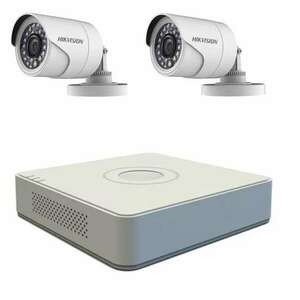 Videó megfigyelő készlet Hikvision 2 kamerák TurboHD 2MP, DVR 4 c... kép