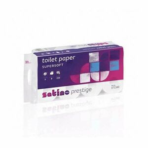 Toalettpapír 3 rétegű fehér 250 lap/tekercs 8 tekercs/karton Sati... kép