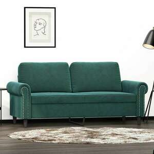 vidaXL kétszemélyes sötétzöld bársony kanapé 140 cm kép